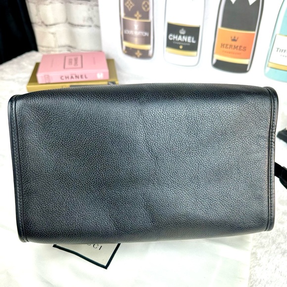 GUCCI Black Leather Toiletry Cosmetic Case Pouch for Man or Woman - Picture 4 of 16